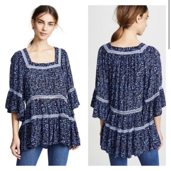 Free People Talk About It Tunic in Midnight Combo - Size S - Picture 1 of 7
